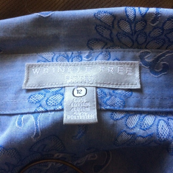 Wrinkle Free Ladies Classic Collar Shirt Sz12 3/4 Sleeves Light Blue Crisp NWOT - Picture 3 of 8